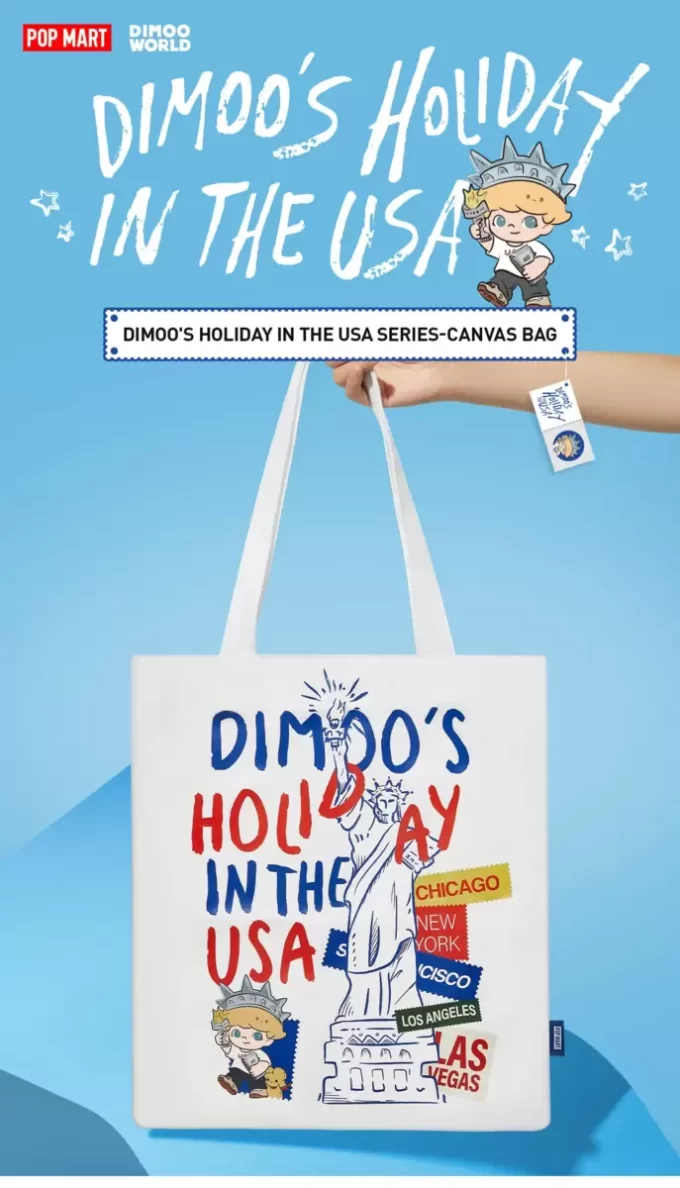 SÉRIE VACANCES AUX USA DE DIMOO – Sac en toile