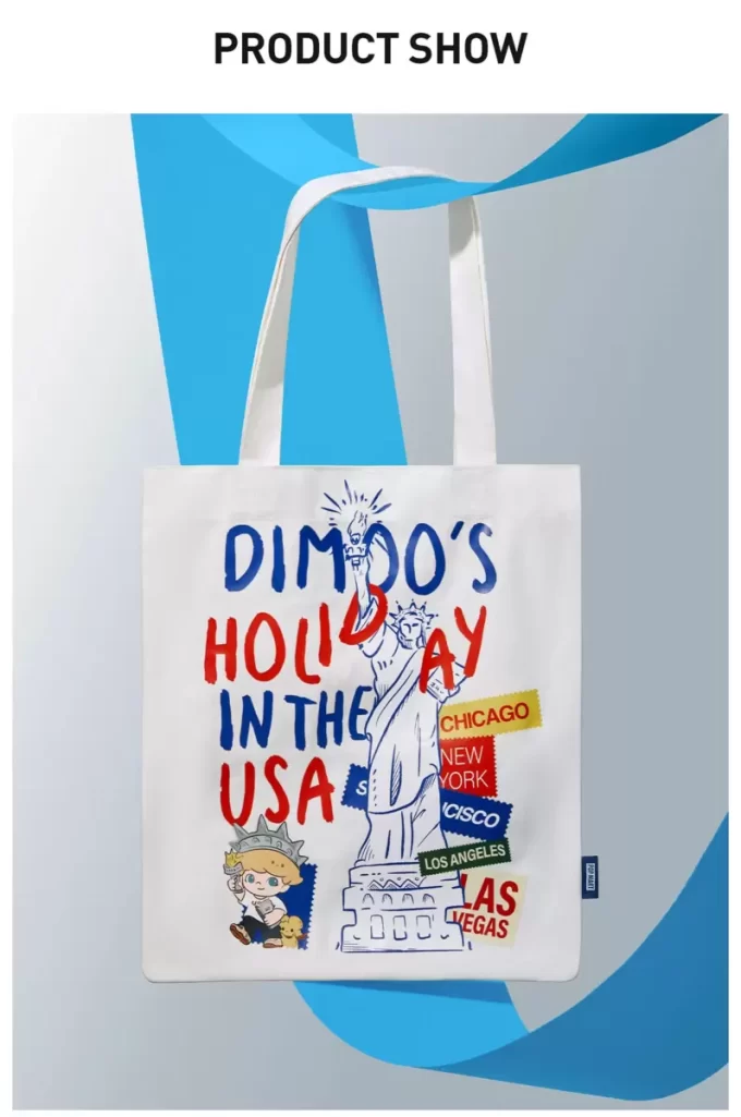 SÉRIE VACANCES AUX USA DE DIMOO – Sac en toile