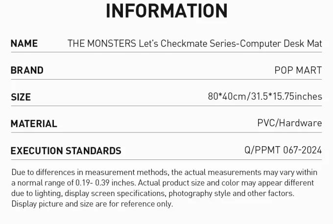 Tapis de bureau pour ordinateur de la série Let’s Checkmate de THE MONSTERS