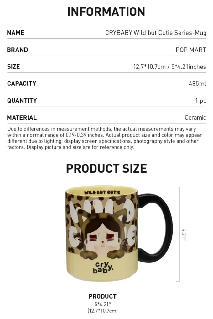 Tasse de la série CRYBABY Wild But Cutie