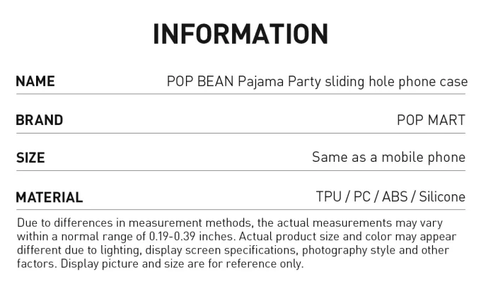 Étui de téléphone coulissant POP BEAN Pajama Party